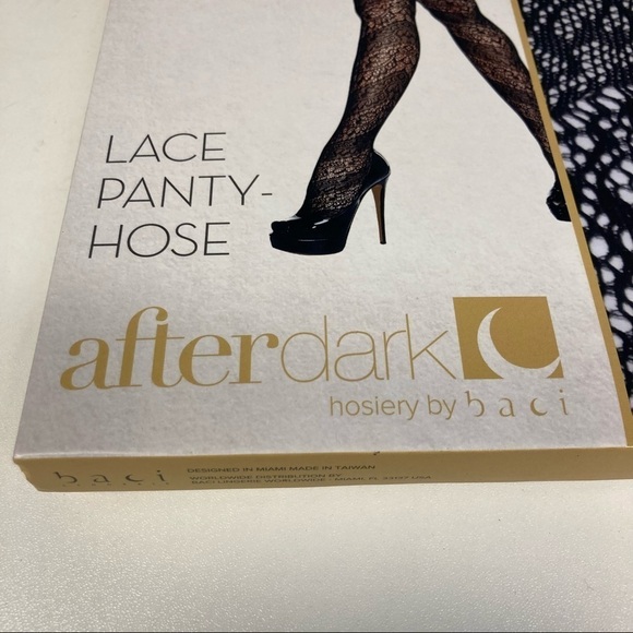 BACI Sz Queen After Dark  Lacy Panty Hose - Picture 2 of 6
